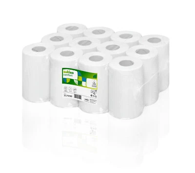 WEPA PROFESSIONAL GMBH 12 Rollen Wepa Satino Comfort Rollenhandtuch Rollenhandtücher Centerfeed 2-lagig