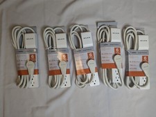 NEW Lot of 5 Belkin Surge Protector 6 Outlets 8 ft Cord White 360 Rotating Plug