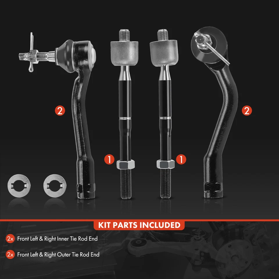 Extremo de barra de amarre para Hyundai Sonata 2016-2017 Kia Optima 16-18 delantero interior y exterior Foto 2 de 4