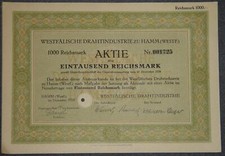 Westfalski przemysł druciany do hamm (Westf.) 1924 1000 RM