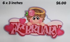 FEBRUARY TITLE MONTH scrapbook premade paper piecing 3D die cut by Rhonda