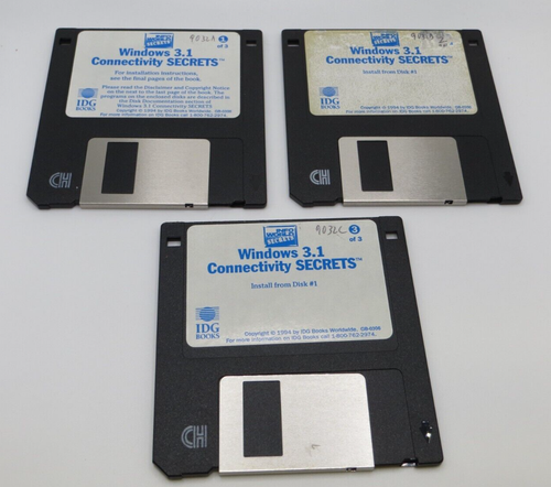 3.5" Floppy Disks Windows 3.1 Connectivity Secrets 1994 IDG Books Software