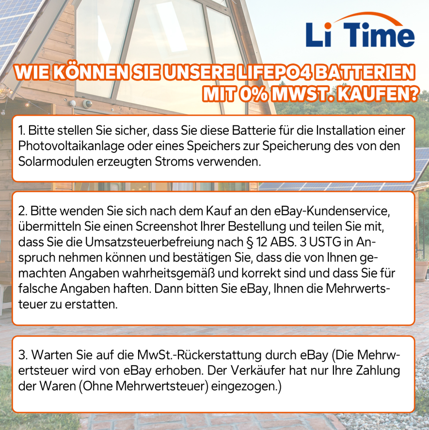 LiTime 12V 100Ah LowTemp Schutz LiFePO4 Lithium Batterie 100A BMS für