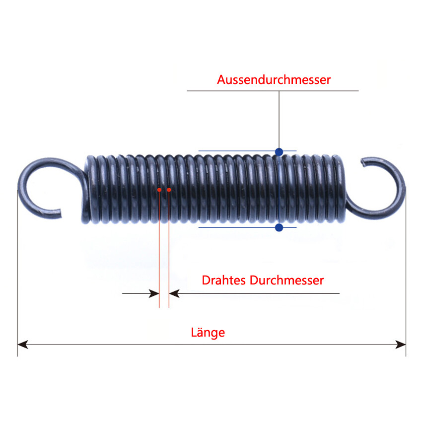 Zugfedern, 10 Stück, V-förmige Feder, Torsionsfeder, Drahtdurchmesser 0