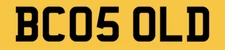 OLD SOLD PRIVATE NUMBER PLATE BC05 OLD BECAUSE OLD PERSONAL CHERISHED CAR REG