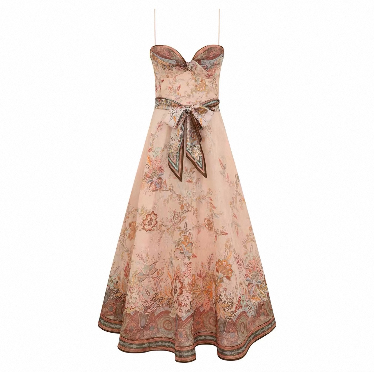 Zimmermann New Silk Linen Blend Midi Slip Dress