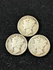 1931- P D  S Set BU 10C Mercury Dimes Trio All Original Beautiful 90% Silver