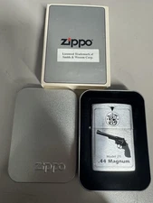 ZIPPO 1998 SMITH & WESSON MODEL 29 .44 MAGNUM CHROME LIGHTER SEALED IN BOX 95h