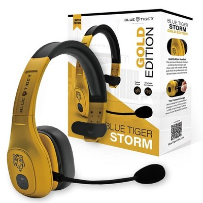 Storm Gold - Premium Trucker Bluetooth Headset-Wireless Noise Canceling Mono ...