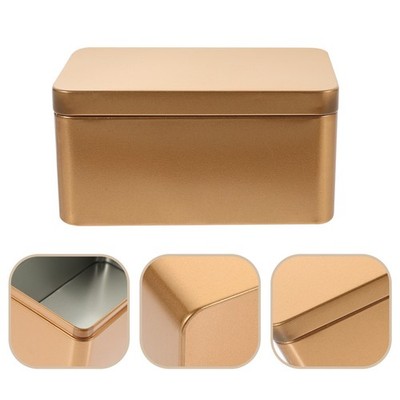 2Pcs Household Tea Box Bulk Tea Packaging Box Rectangular Tinplate Storage