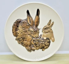 Goebel Mothers Series Plate 1975 Bas-Relief W Germany Rabbit Bunny Kit 7.5"