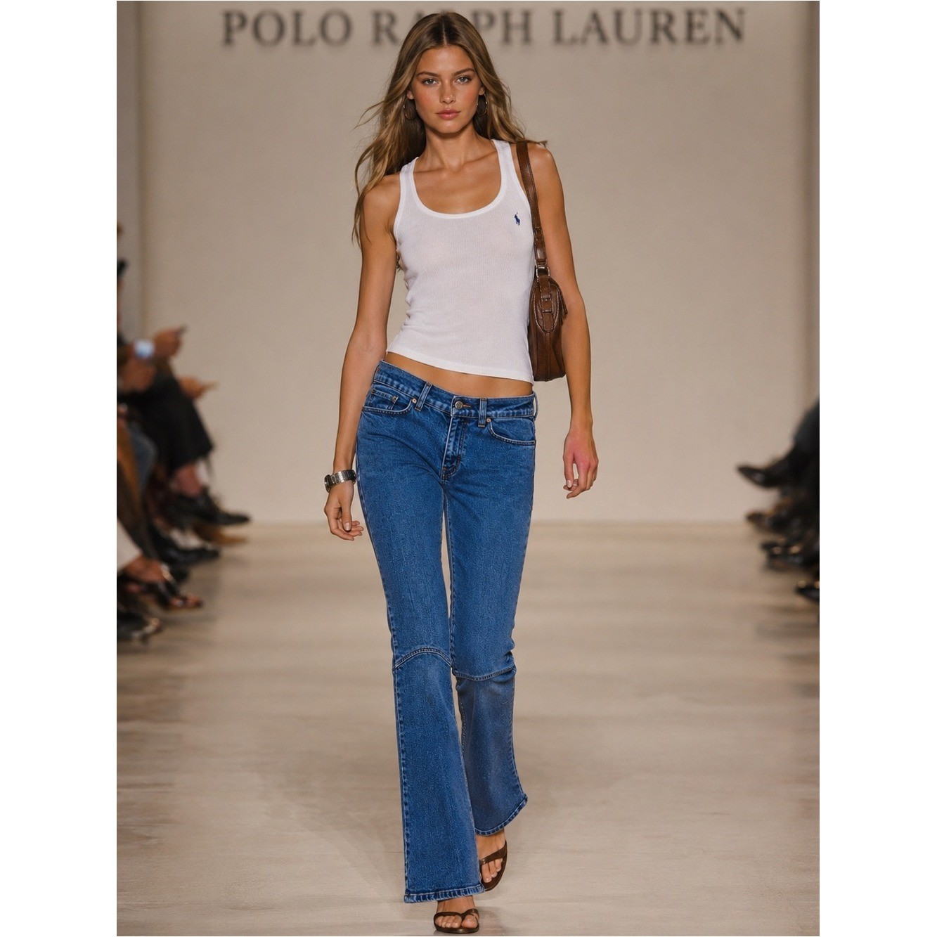 Polo Ralph Lauren Y2K Bootcut Flare Jeans Size 4 Blue Denim 2000s Vintage
