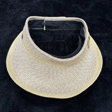 SCALA Paper Blend Woven Visor Hat Women's One Size Brown Adjustable Cap