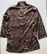 Victoria's Secret Vintage 90's Red Green Gold Paisley Night Shirt Size S