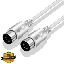 Yeung Qee MIDI Cable 5 Pin DIN Male to Male White 5ft