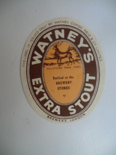 WATNEY COMBE REID LONDON EXTRA STOUT BREWERY BEER BOTTLE LABEL