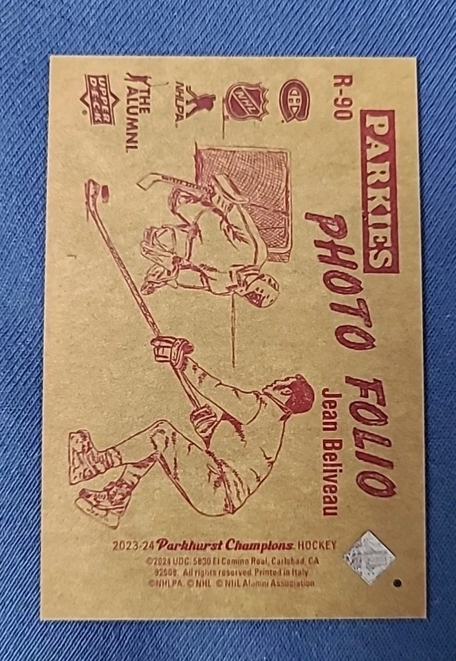 Jean Beliveau CANADIENS 2023-24 Parkhurst Champions '52 Retro Album Back - Image 2 of 2