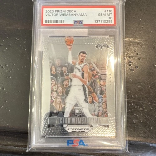 Panini 2023-24 Prizm Deca Victor Wembanyama #116 Rookie PSA 10 Spurs