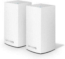 Linksys Velop WHW0102 Mesh Home WiFi System 3000 sq.ft Coverage Dual-Band 2-Pack
