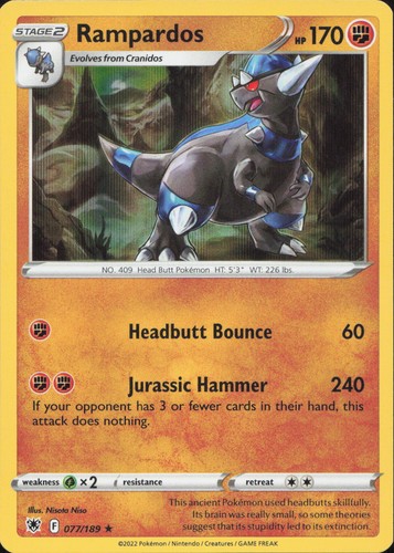 Rampardos 077/189 RARE Holo Astral Radiance Pokemon Lightly Played