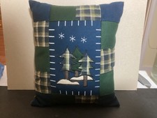 Northern Flight pine tree and stars pillow