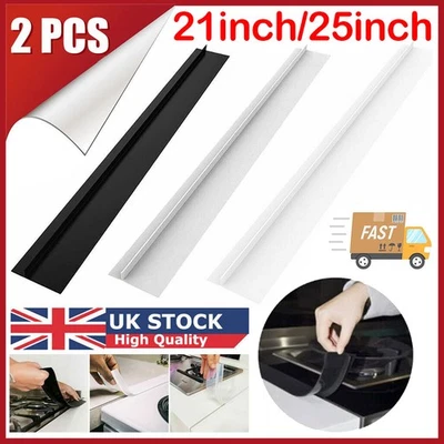 E-HOMEBESTBUY 2x Silicone Kitchen Stove Counter Gap Cover Oven Guard Spill Seal Filler 2 Color