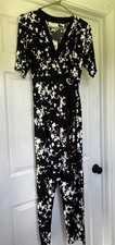 NWT Motherhood Maternity Black And White Ankle Jumpsuit Sz:L