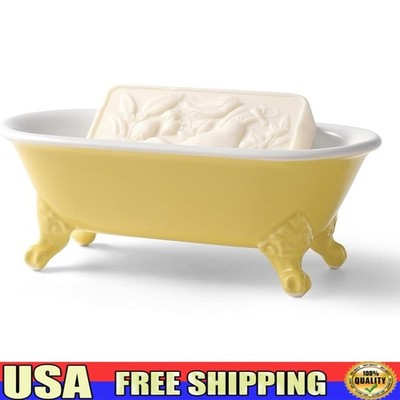 Vintage Ceramic Soap Dish Claw Foot Holder Bathroom Kitchen Countertop Tray New