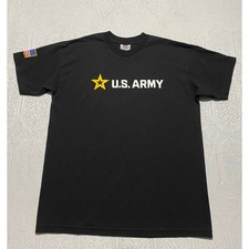 US Army Be All You Can Be T Shirt Mens XL Black Made in USA Bayside US Flag