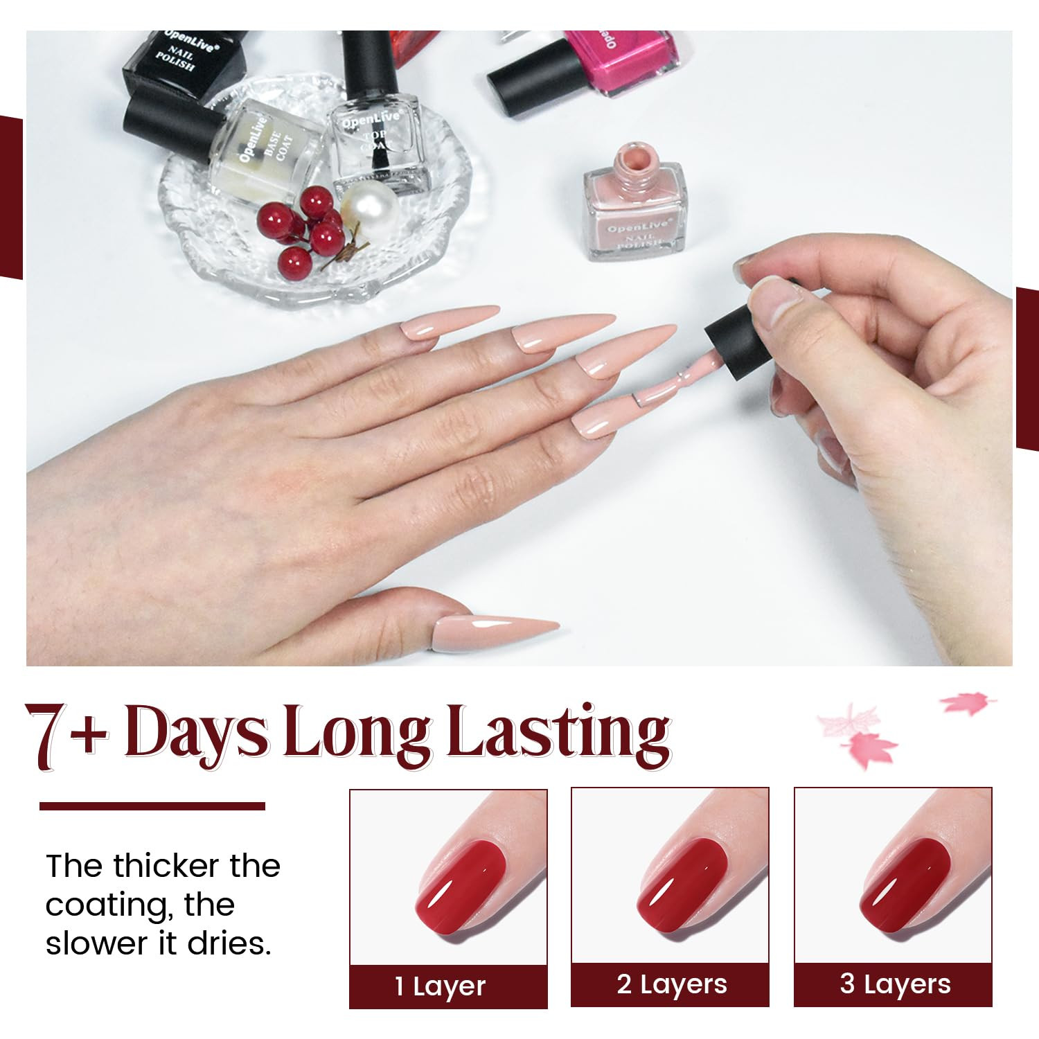 12 PCS Nail Polish Kit with 10 Colors as 2 PCS BASE and TOP Coat Green Blue Red 