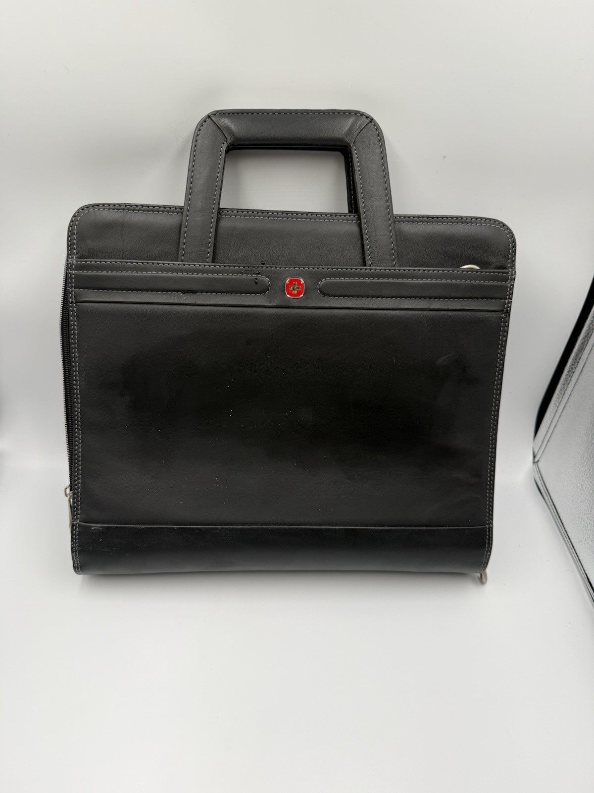 Wenger Black Vinyl Leather Briefcase Swiss Gear- Pro Folio