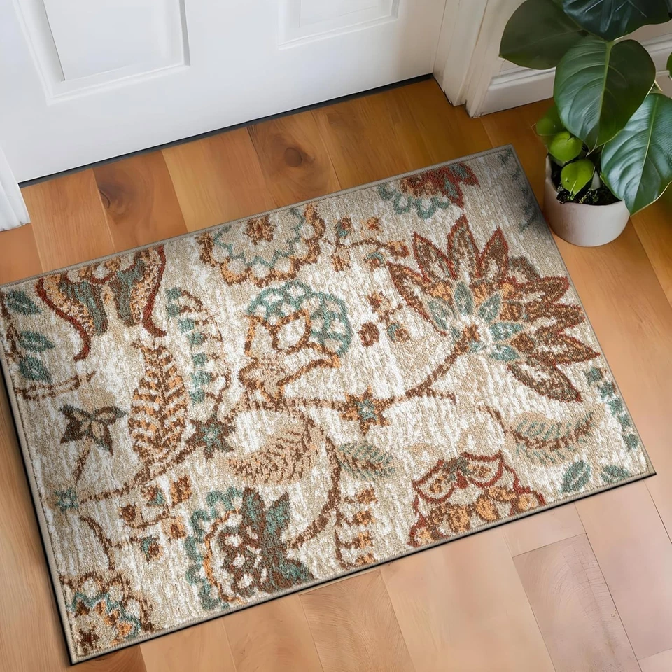 Stylish 2' x 3' Beige Polypropylene Rug - Low Pile, Indoor Use, Jute Backing - Image 3 of 4