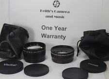 Vivitar 58mm Wide Angle & Telephoto lens set for Camera Camcorder Nikon Canon +