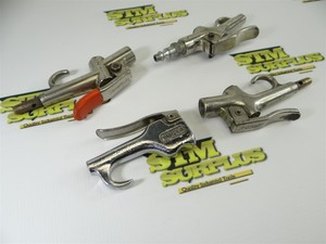 LOT OF 4 ASSORTED PNEUMATIC AIR BLOW GUNS- COILHOSE SPEEDAIRE & DYNAQUIP
