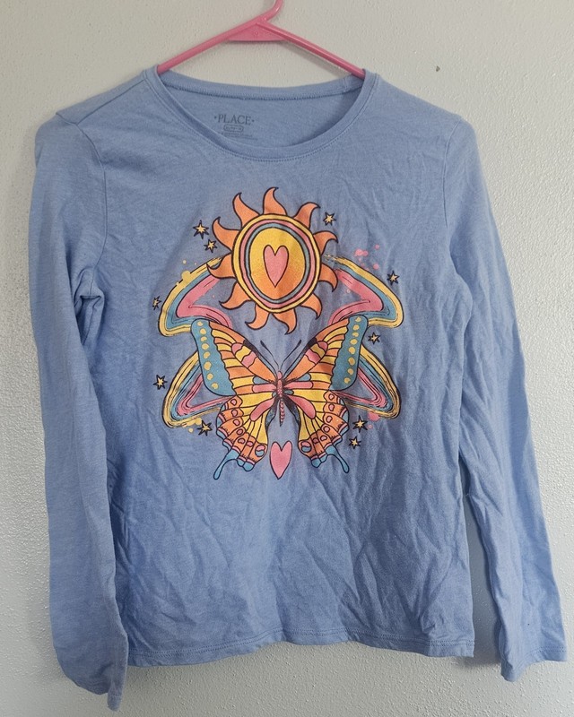 Girls Size XL (14) Children Place Sun And Butterfly Shirt