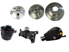Alternator Power Steering Water Pump Bbc Chevy 396 454 Lwp Pulley Kit Aluminum