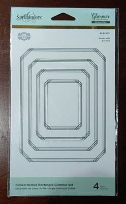 Spellbinders Glimmer Plate Hot Foil Gilded Nested Rectangle 4 Die Set GLP-103