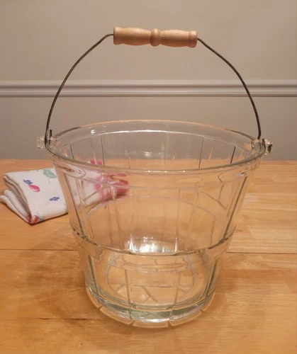 Vintage Anchor Hocking Clear Glass Ice Bucket