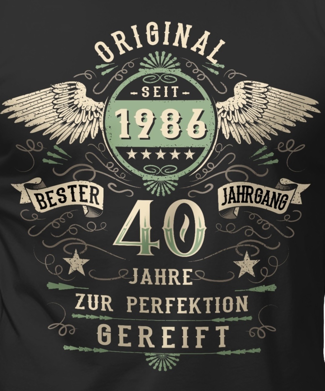 T-shirt uomo 40° compleanno divertente 1986