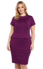 Phase Eight Berry Wiggle Dress Size 14 Party Wedding Occasion Evening Purple