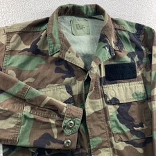Vtg US Army BDU Jacket Men Small Long Woodland Camo Field Combat Coat USGI 80s