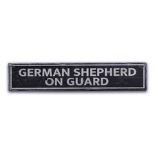 German Shepherd On Guard Sign, GSD Custom Sign -Distressed Wood Sign