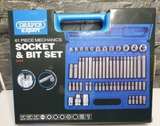 Draper 63376 Mechanics Socket and Bit Set 3/8" 1/2" Square Drive 61 Piece