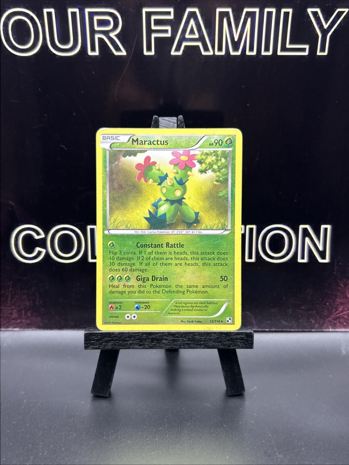 Pokemon Maractus (12) Black and White 12/114 Near Mint NM Reverse Holo