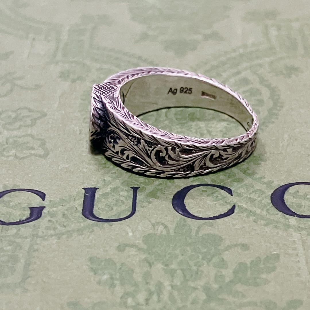 GUCCI Ring Arabesque Interlocking Silver Smoked - image 2