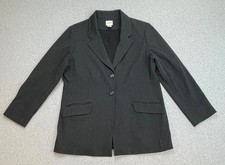 Chicos Blazer Womens Size 2 Medium/12 Black Stretch 2-Button Single Breast