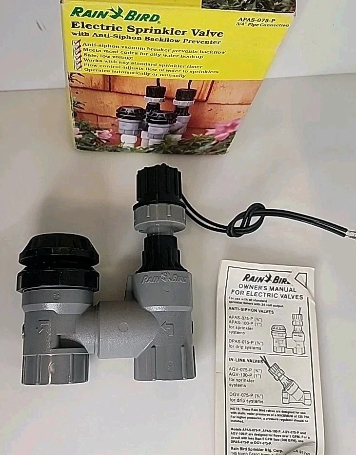 Rain Bird Automatic Anti-Siphon Sprinkler Valve APAS-075-P NIB 3/4" Pipe NEW NOS - Image 2 of 4