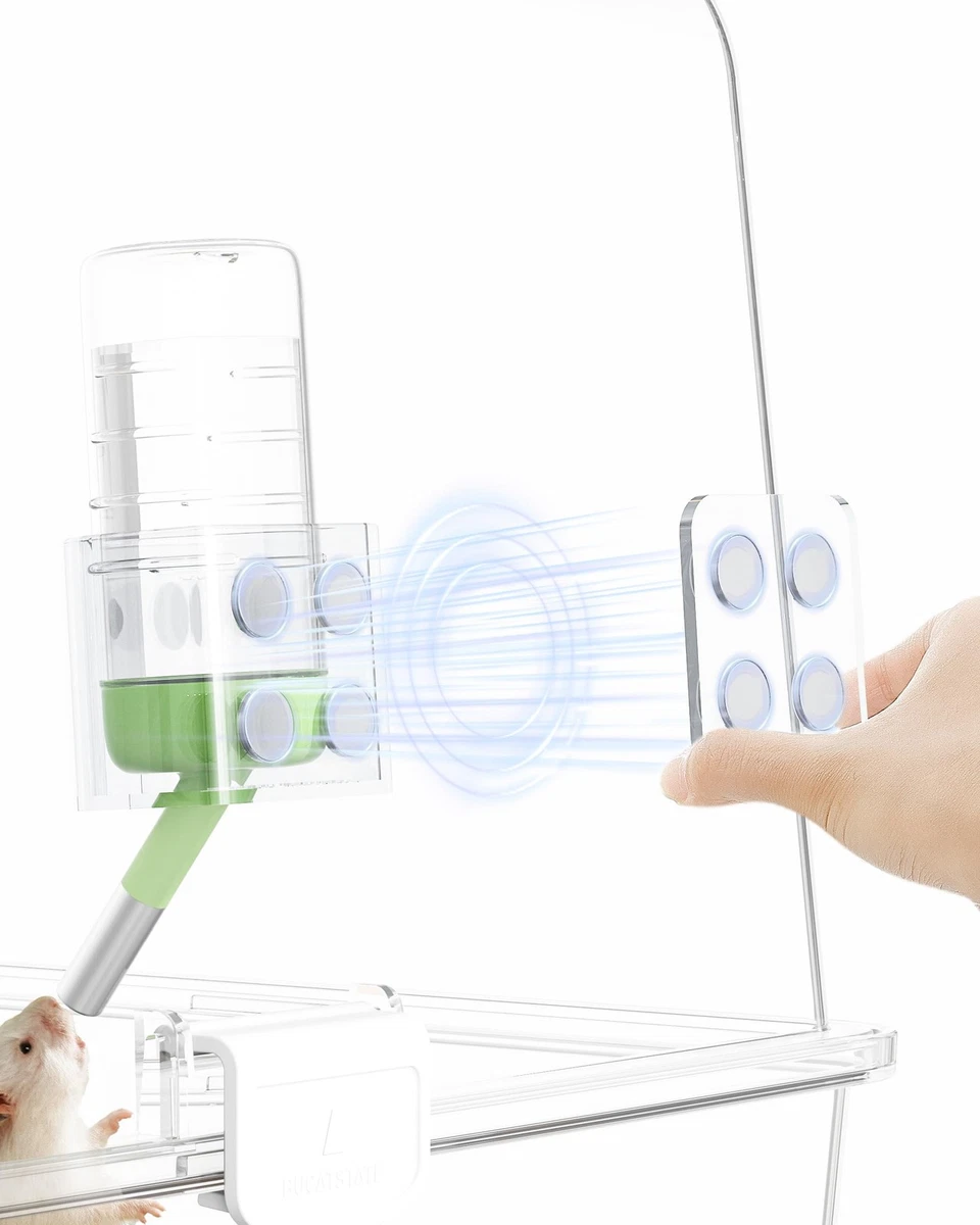 Hamster Water Bottle Holder Magnetic Adjustable Height – Fits up to 2in