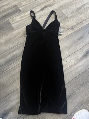 Express NWT Perfect Little Black Velour Y2K Party Dress Women 4 MSRP $79.90
