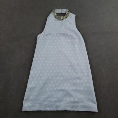 Lilly Pulitzer Bandi Shift Dress Womens 8 White Beaded Collar Polka Dot Party